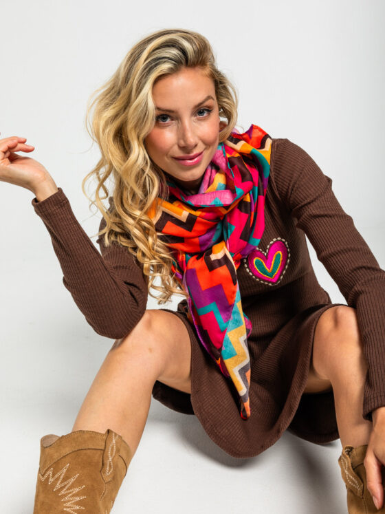 VESTIDO CORAZÓN EVASÉ CHOCOLATE